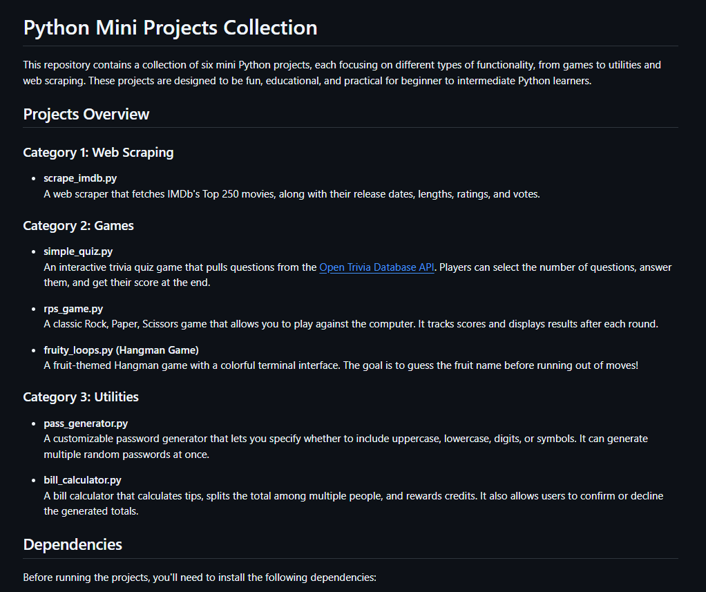 Python Mini Projects